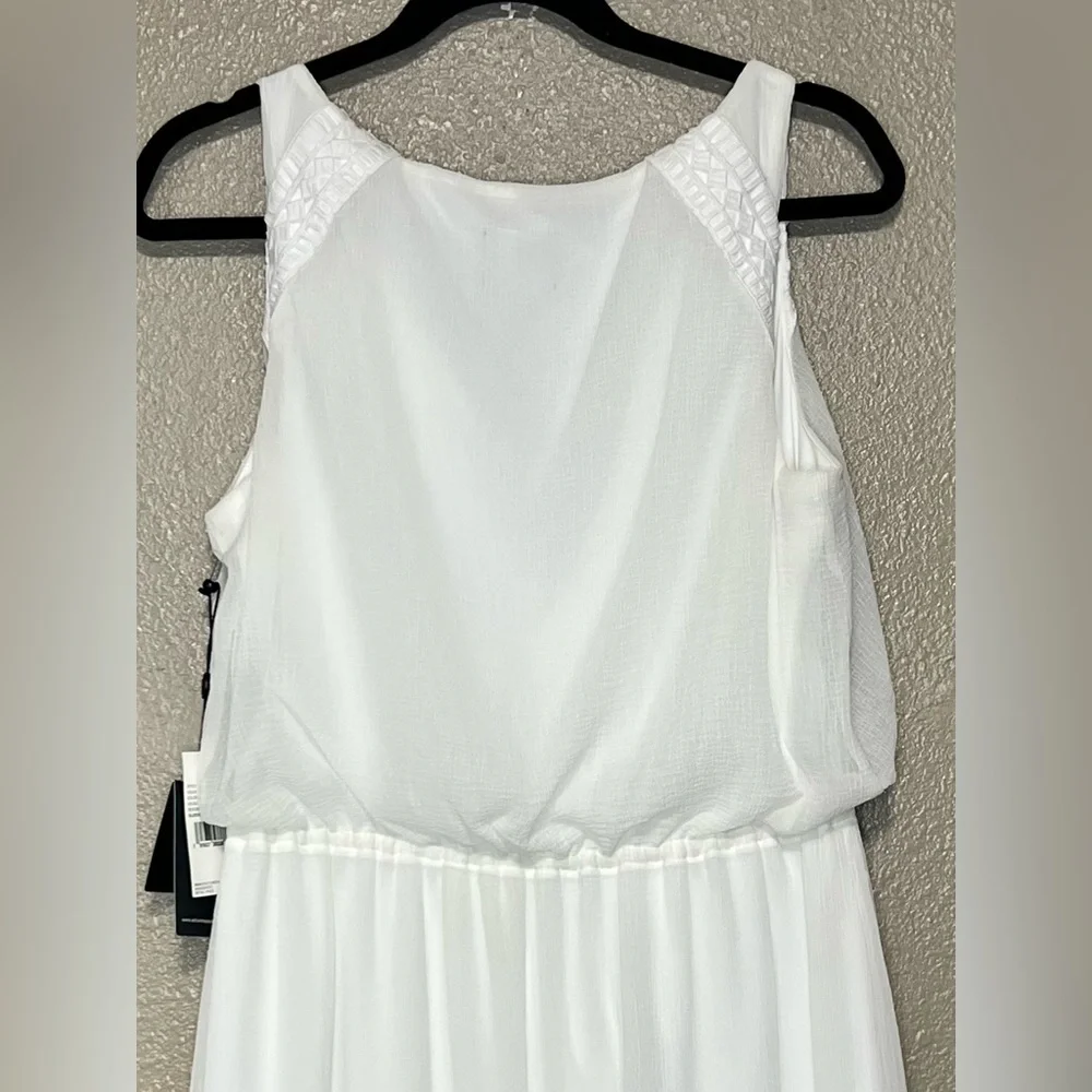 NWT Adrianna Papell Elegant Ivory Chiffon Sleeveless Maxi Dress Boho Vacation - Picture 13 of 15